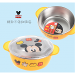 米奇老鼠 - 不鏽鋼內膽飯碗連蓋 - 黃色 - Lilfant - BabyOnline HK