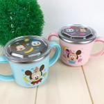 Minnie Mouse - 2 Handles Stainless Steel Cup with Lid - Lilfant - BabyOnline HK