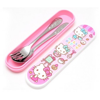 Hello Kitty - 不鏽鋼匙更叉連盒