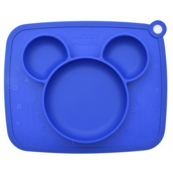 米奇老鼠 - 防滑矽膠餐墊碟 (藍色)