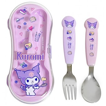 Kuromi - 304 Stainless Steel Spoon & Fork with Case
