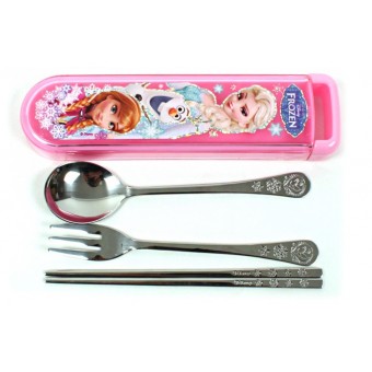 Disney FROZEN - Spoon, Fork & Chopsticks Set with Case