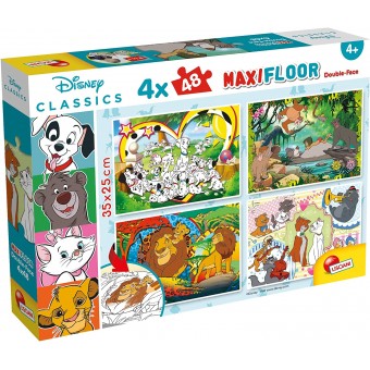 Disney Classic - Maxi Floor Puzzle - Double Face 4 x 48