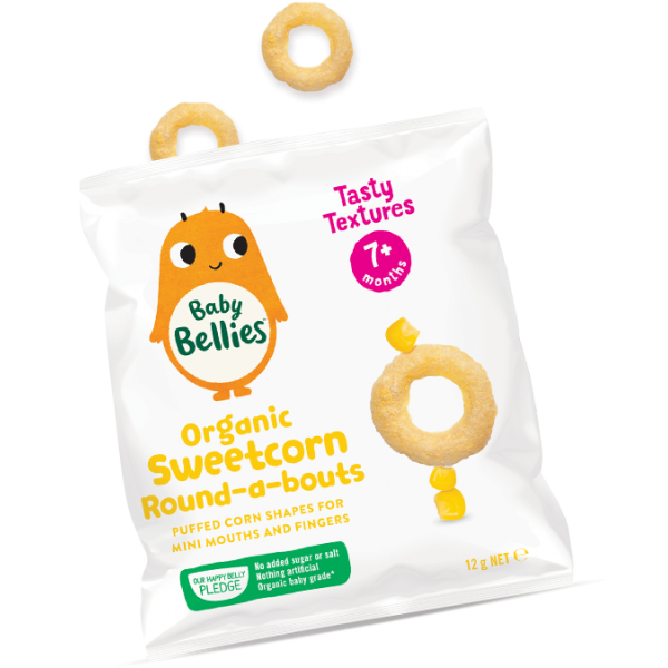 Organic Round-a-bouts - Sweetcorn 12g - Little Bellies - BabyOnline HK