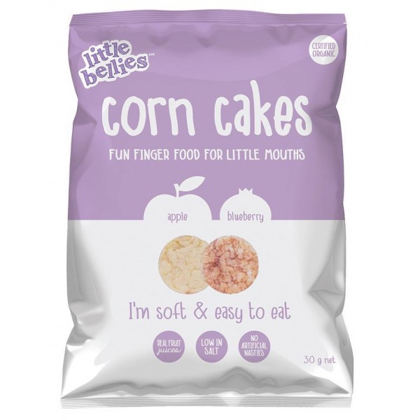 Organic Corn Cakes - Apple Blueberry 30g - Little Bellies - BabyOnline HK