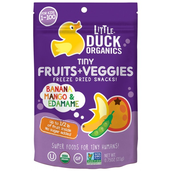 Organic Tiny Fruits + Veggies - Banana Mango & Edamame 21g - Little Duck Organics - BabyOnline HK