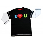 長袖黑色T 恤 (I love U) - LittleOne - BabyOnline HK