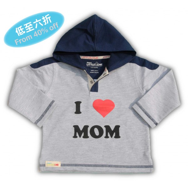 Sweater - I love Mom (Blue/Grey) - LittleOne - BabyOnline HK
