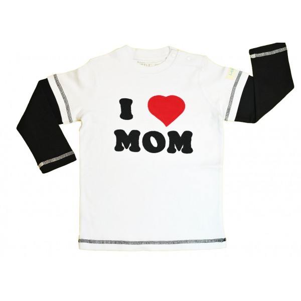 長袖白色T 恤 (I love MOM) - LittleOne - BabyOnline HK