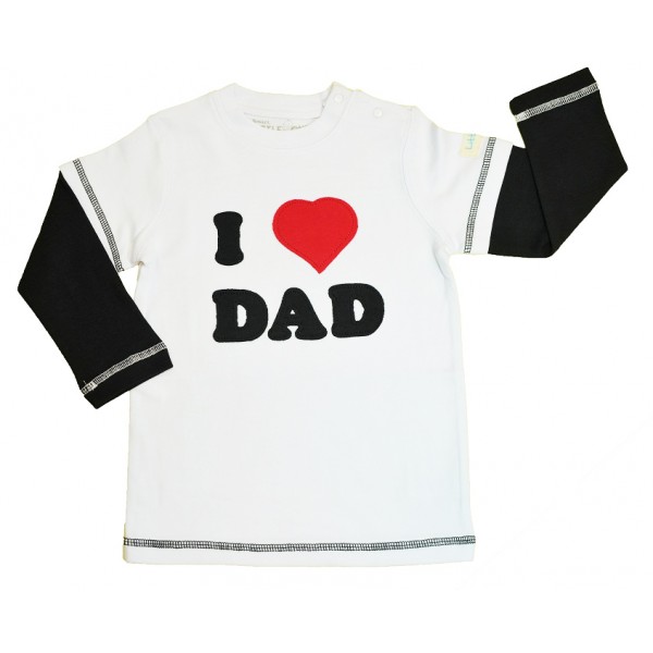 長袖白色T 恤 (I love DAD) - LittleOne - BabyOnline HK