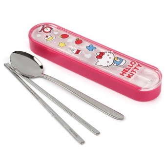 Hello Kitty - 不鏽鋼筷子湯匙連盒