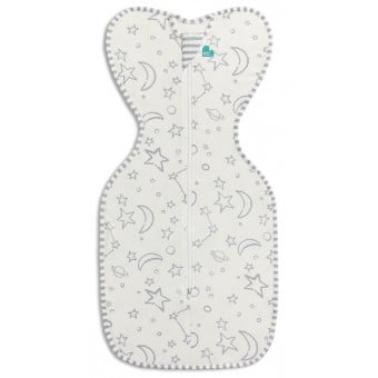 Swaddle UP - Original Bamboo (1.0 tog) - Grey Moon and Star (S)