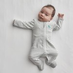 長袖包腳嬰兒連身衣 - 灰色條紋 (3-6個月) - Love To Dream - BabyOnline HK