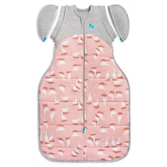 Swaddle UP Transition Bag  (Winter Warm 2.5 tog) - Silly Goose Dusty Pink (L)