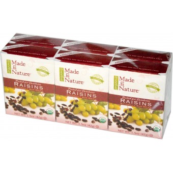 Organic Naturally Sun-Dried Raisins 42g x 6