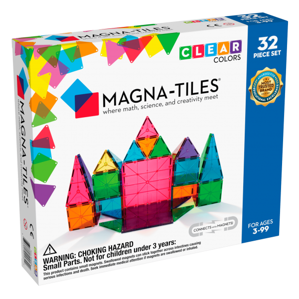 Magna-Tiles - Clear Colors 32 Piece Set - Magna-Tiles - BabyOnline HK