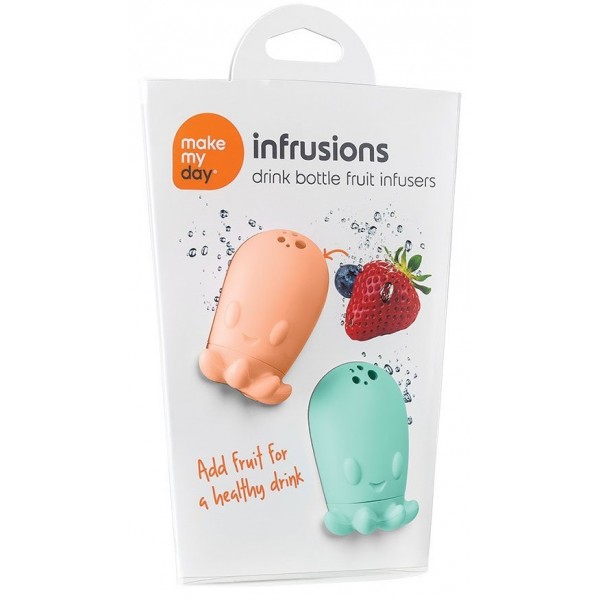 Infrusions - Drink Bottle Fruit Infuser - Mint/Orange - Make My Day - BabyOnline HK