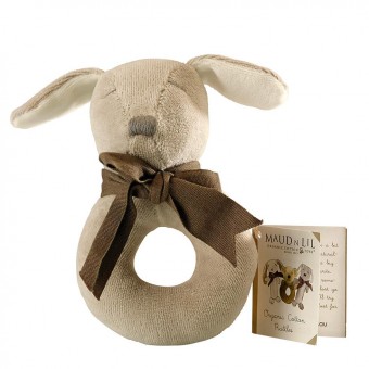 Soft Ring Rattle (Organic) - Grey - Paws the Puppy