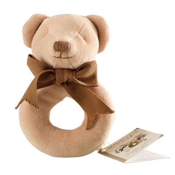Soft Ring Rattle (Organic) - Brown - Cubby the Bear - Maud N Lil - BabyOnline HK