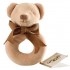 Soft Ring Rattle (Organic) - Brown - Cubby the Bear