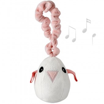 Soft Bouncy Bird Sound Play Toy (Organic) - Tweet Pink