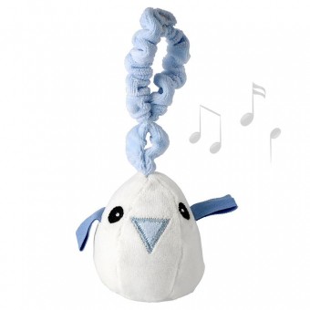 Soft Bouncy Bird Sound Play Toy (Organic) - Tweet Blue