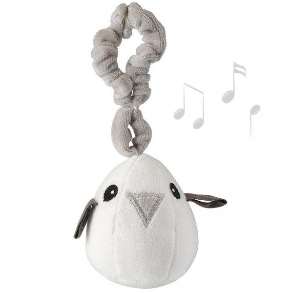 Soft Bouncy Bird Sound Play Toy (Organic) - Tweet Grey - Maud N Lil - BabyOnline HK
