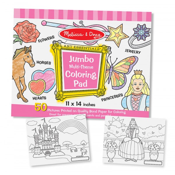 Jumbo Multi-Theme Coloring Pad (50 pages) - Melissa & Doug - BabyOnline HK