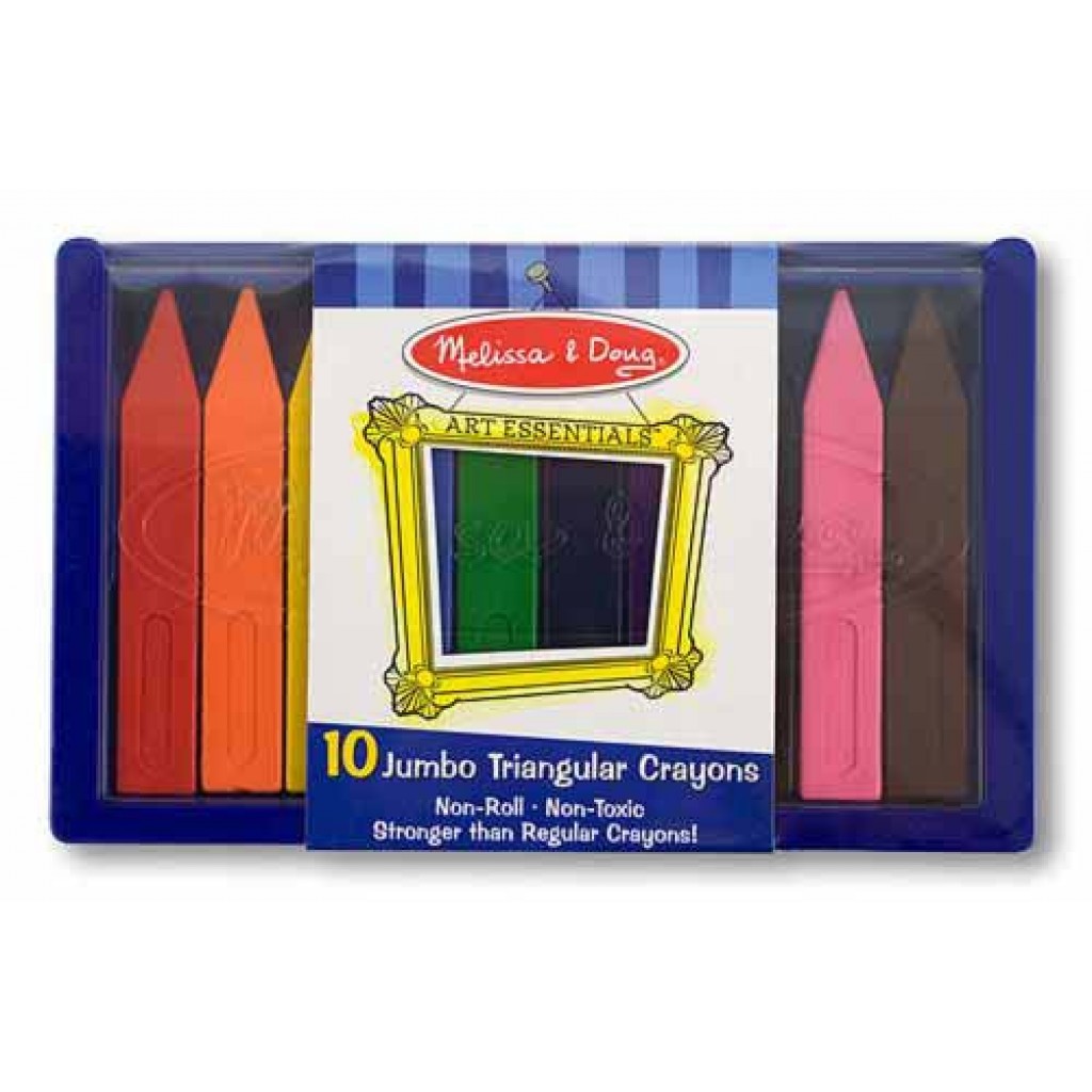 Jumbo Triangular Crayons (10 colors), Melissa & Doug