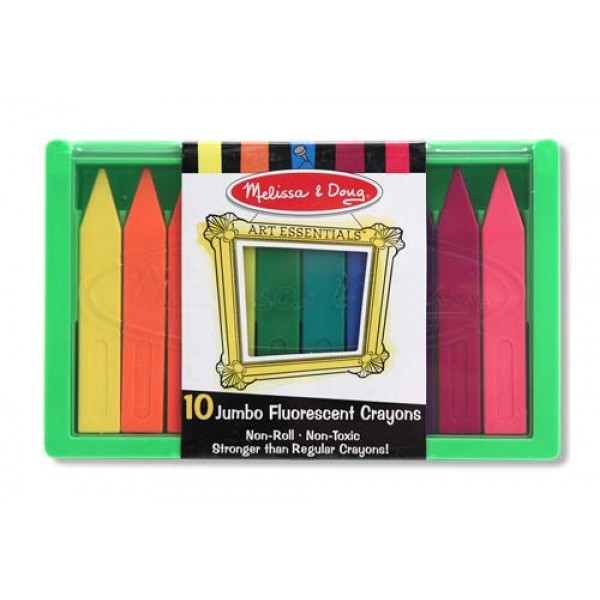 Jumbo Fluorescent Crayons (10 colors) - Melissa & Doug - BabyOnline HK