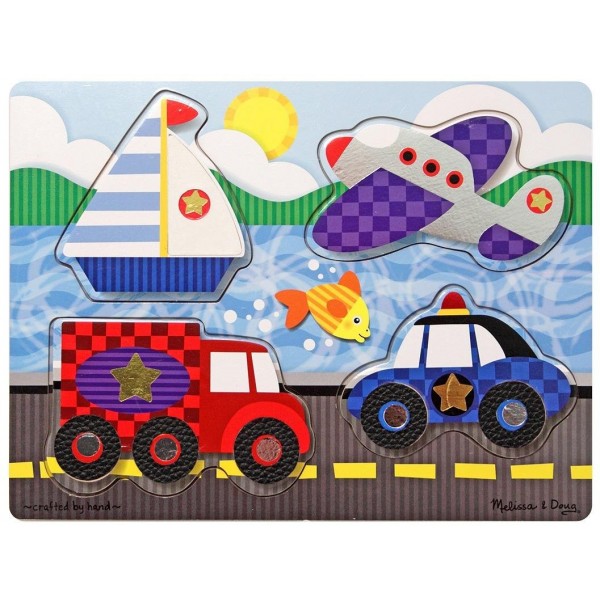 Touch and Feel Puzzle - Vehicle - Melissa & Doug - BabyOnline HK