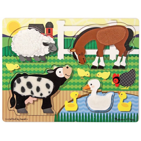 Touch and Feel Puzzle - 農場動物 - Melissa & Doug - BabyOnline HK