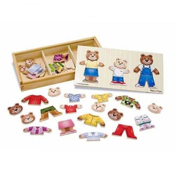 Wooden Bear Family Dress-Up Puzzle - Melissa & Doug - BabyOnline HK