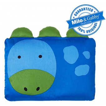 動物好朋友 - 防蹣嬰兒枕頭套 (藍色恐龍) 