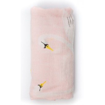  多用途竹纖維包巾(粉紅色天鵝)