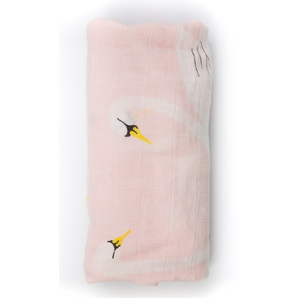 多用途竹纖維包巾(粉紅色天鵝) - Mimosa - BabyOnline HK