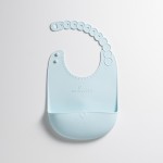 Silibib 嬰兒膠矽圍兜 - 藍/灰色 - Miniware - BabyOnline HK