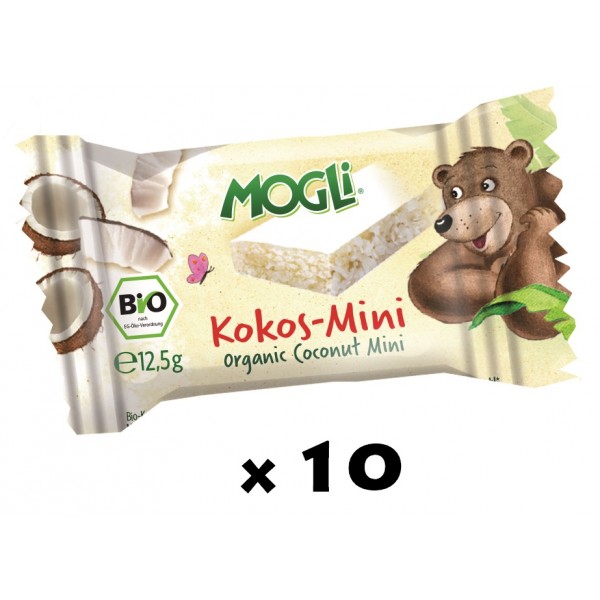 Organic Mini Coconut Bar 12.5g (10 pcs) - Mogli - BabyOnline HK