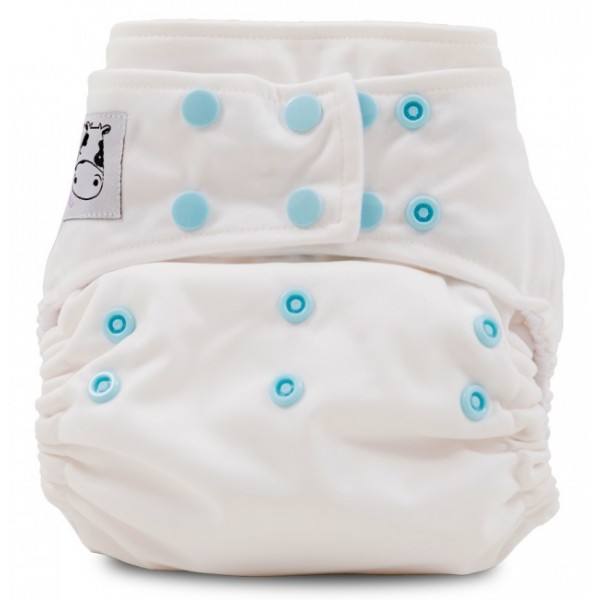 Cloth Diaper One Size Snap - White - Moo Moo Kow - BabyOnline HK