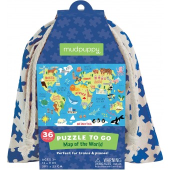 Puzzle to Go - Map of the World (36 pcs)