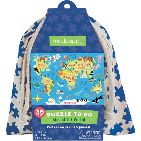 Puzzle to Go - Map of the World (36 pcs) - Mudpuppy - BabyOnline HK