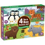 4 in a Box Progressive Puzzle Set - Animals of the World ( 4 + 6 + 9 + 12) - Mudpuppy - BabyOnline HK