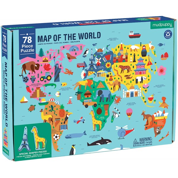 Geography Puzzle - Map of the World (78 pcs) - Mudpuppy - BabyOnline HK