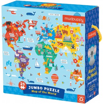 Jumbo Puzzle - Map of the World (25 pcs)