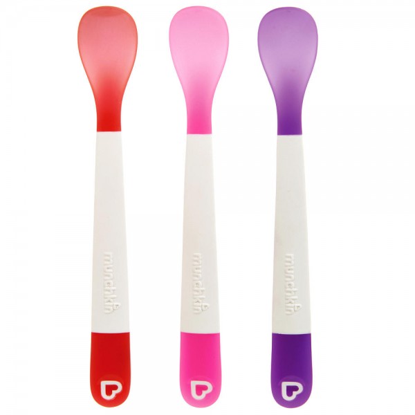 Lift Infant Spoons (3 pcs) - Red/Pink/Purple - Munchkin - BabyOnline HK