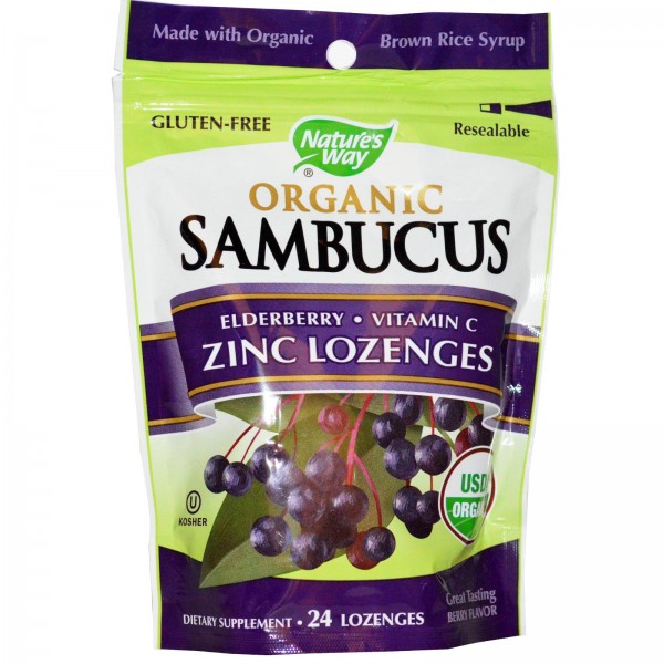 Organic Sambucus - Zinc Lozenges (24 loz) - Nature's Way - BabyOnline HK