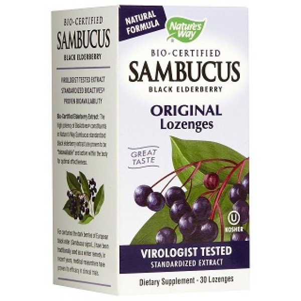 Sambucus Black Elderberry, Original Lozenges, 30 Lozenges - Nature's Way - BabyOnline HK