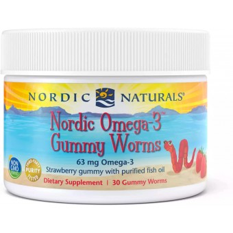 Nordic Naturals - Nordic Omega-3 Gummy Worms (Strawberry) - 30 Gummies