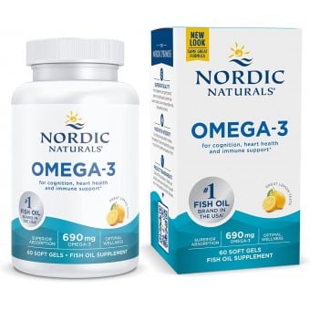 Nordic Naturals - Omega 3 - Purified Fish Oil (Lemon) - 60 soft gels