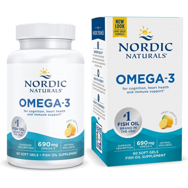 Nordic Naturals - Omega 3 - Purified Fish Oil (檸檬味) - 60粒 - Nordic Naturals - BabyOnline HK